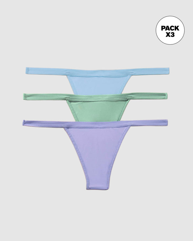 Paquete x 3 tangas brasileras de tiro bajo