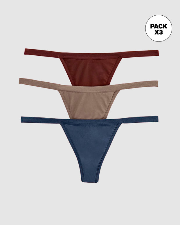 Paquete x 3 tangas brasileras de tiro bajo