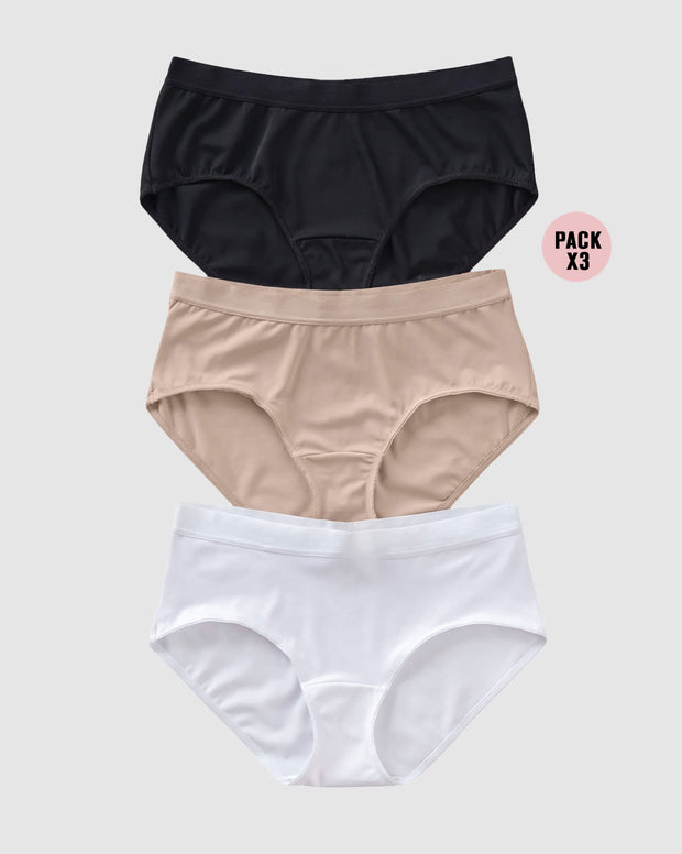 Paquete x 3 hipsters cómodos invisibles en piernas
