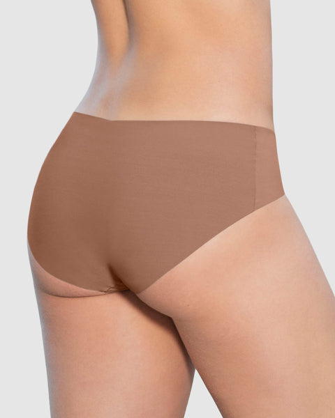 Paquete x 4 panties hípster invisibles ultraplanos de pocas costuras#color_640-cafe-medio