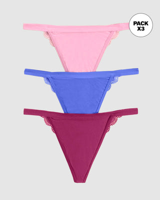 Paquete x 3 brasileras descaderadas con encaje#color_s49-morado-oscuro-azul-rosado-claro