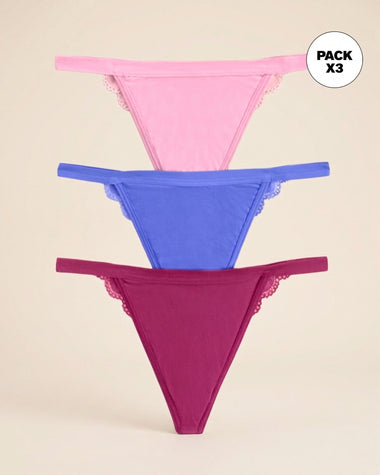 Paquete x 3 brasileras descaderadas con encaje#color_s49-morado-oscuro-azul-rosado-claro