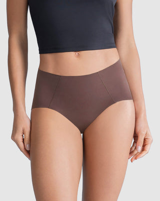 Paquete x 3 panties clásicos de apariencia invisible#color_s12-marron-oscuro-rojo-violeta-cafe-medio