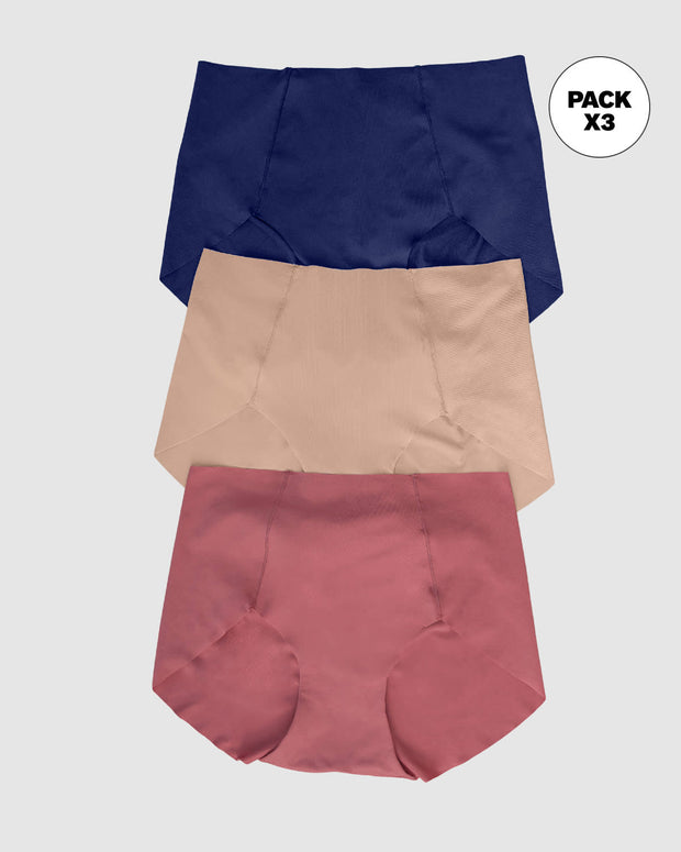Paquete x 3 panties de apariencia invisible#color_s21-azul-oscuro-habano-rosa