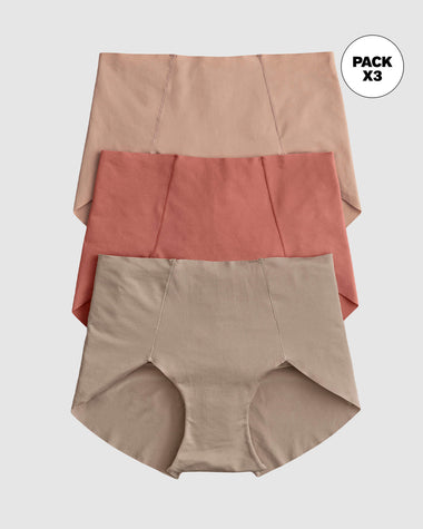 Paquete x 3 panties clásicos de apariencia invisible#color_s24-nude-habano-coral