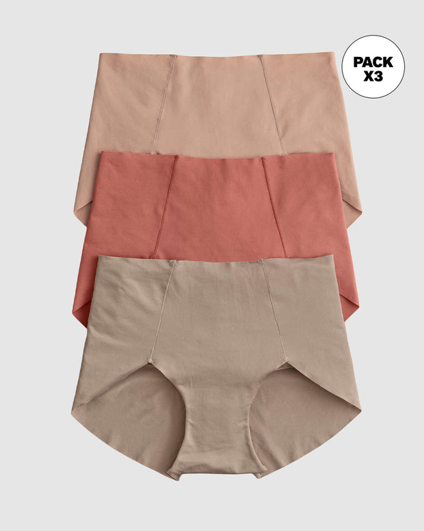 Paquete x 3 panties clásicos de apariencia invisible#color_s24-nude-habano-coral