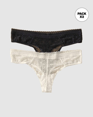 Paquete x 2 panties tipo tanga brasilera en encaje#color_s01-marfil-negro