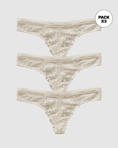 Paquete x3 panties tipo tanga brasilera en encaje#color_253-perla