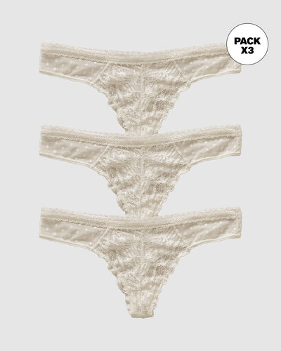 Paquete x3 panties tipo tanga brasilera en encaje#color_253-perla