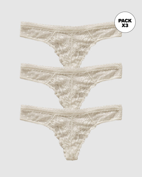 Paquete x3 panties tipo tanga brasilera en encaje#color_253-perla