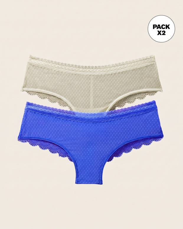 Paquete x 2 Panties Cacheteros en Encaje y Tul