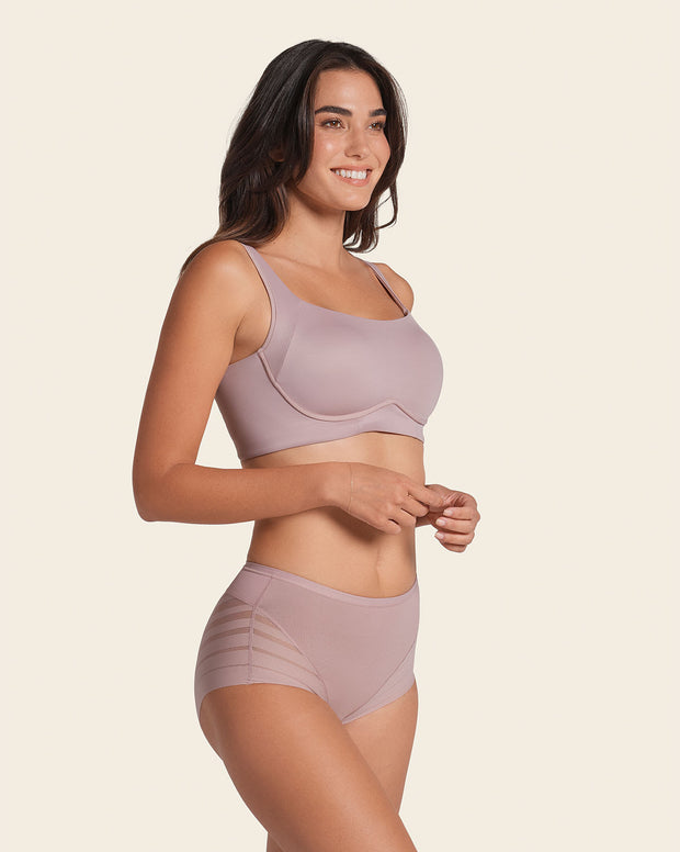 Paquete x 2 Panty faja clásico con control moderado de abdomen y bandas en tul