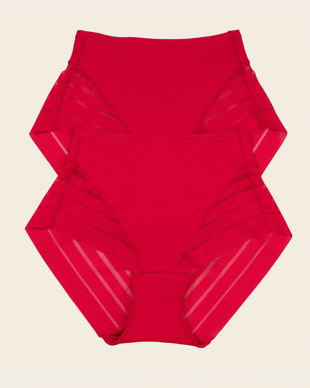 Paquete x 2 Panty faja clásico con control moderado de abdomen y bandas en tul