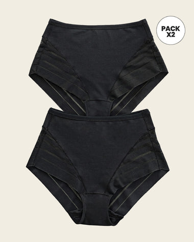 Panty faja clásico paquete x 2 control moderado de abdomen#color_s04-negro
