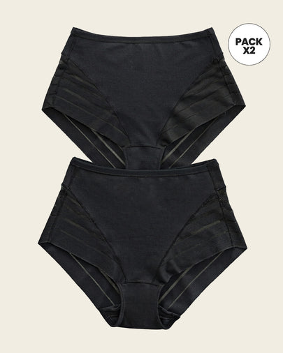 Panty faja clásico paquete x 2 control moderado de abdomen#color_s04-negro
