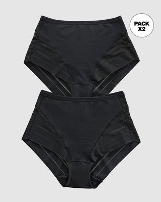 Panty faja clásico paquete x 2 control moderado de abdomen#color_s04-negro