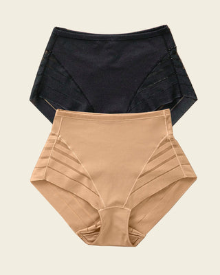 Paquete x 2 panty faja clásicos control moderado de abdomen#color_s03-negro-cafe-med