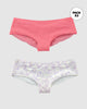 Paquete x 2 panties cacheteros descaderados con encaje#color_s38-marfil-estampado-rosado