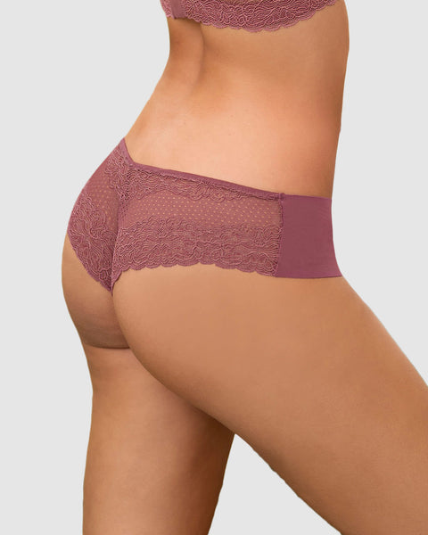 Paquete x 2 panties cacheteros descaderados con encaje#color_s42-marfil-estampado-terracota