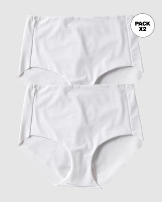 Paquete x 2 panty clásicos efecto invisible control fuerte en abdomen#color_000-blanco
