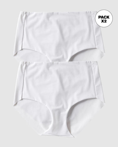 Paquete x 2 panty clásicos efecto invisible control fuerte en abdomen#color_000-blanco