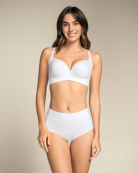 Paquete x 2 panty clásicos efecto invisible control fuerte en abdomen#color_000-blanco