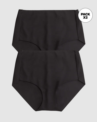 Paquete x 2 panty clásicos efecto invisible control fuerte en abdomen#color_700-negro