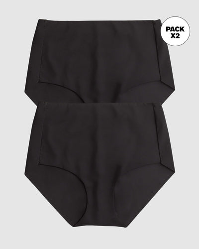 Paquete x 2 panty clásicos efecto invisible control fuerte en abdomen#color_700-negro