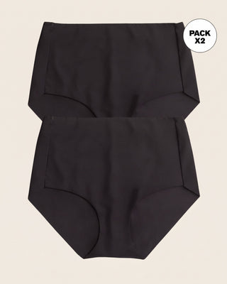 Paquete x 2 panty clásicos efecto invisible control fuerte en abdomen#color_700-negro