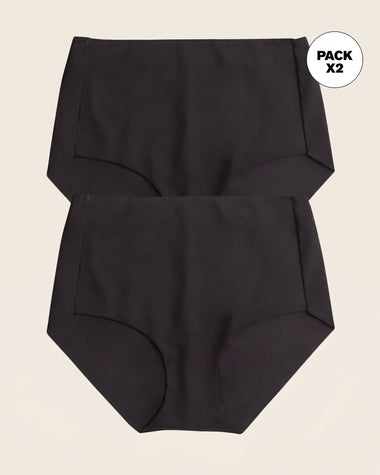 Paquete x 2 panty clásicos efecto invisible control fuerte en abdomen#color_700-negro