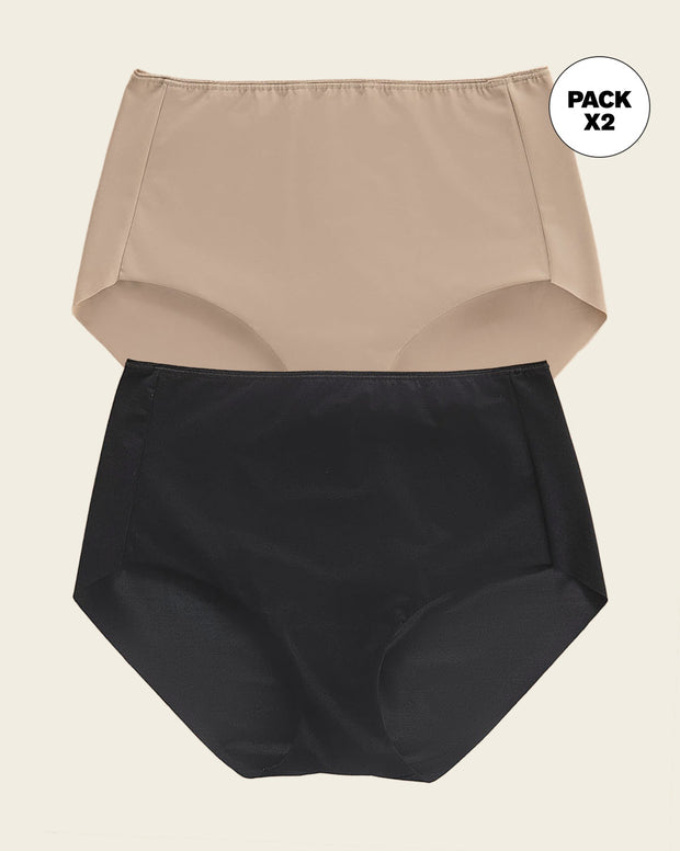 Paquete x 2 panties clásicos efecto invisible de control fuerte en abdomen
