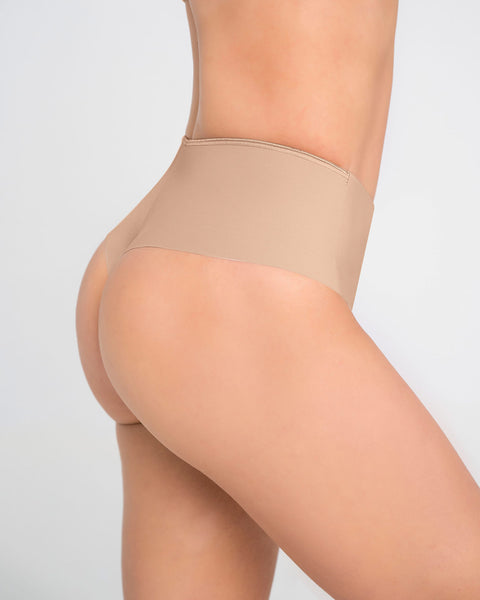 Paquete x 2 panty faja brasilera de control fuerte tiro alto#color_802-cafe-claro