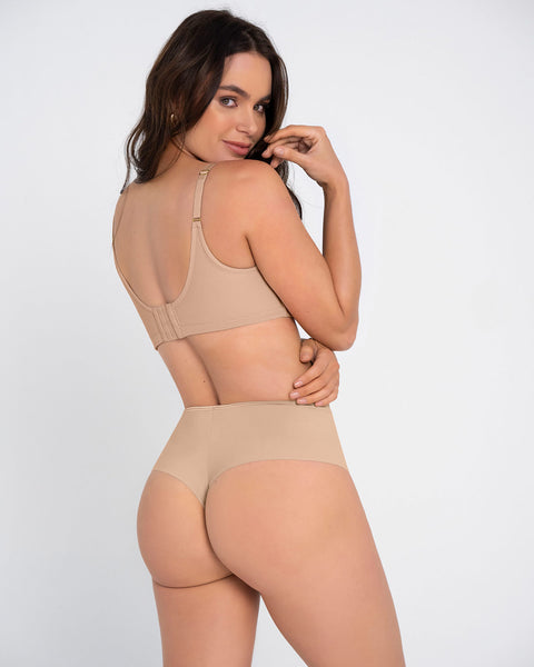 Paquete x 2 panty faja brasilera de control fuerte tiro alto#color_802-cafe-claro
