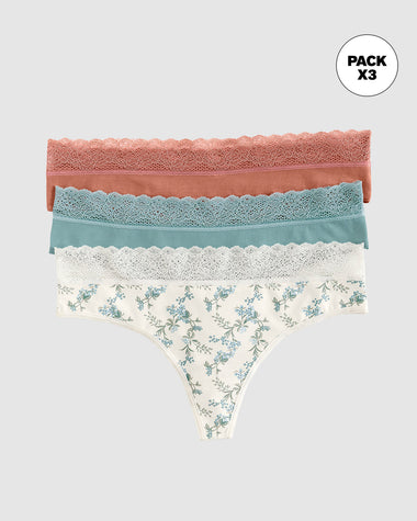 Paquete x3 brasilera en algodón elástico con detalle en encaje#color_s17-estampado-verde-azul-terracota
