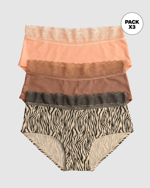 Paquete x3 panties estilo hipster total comodidad#color_s11-rosado-cafe-estampado-cebra