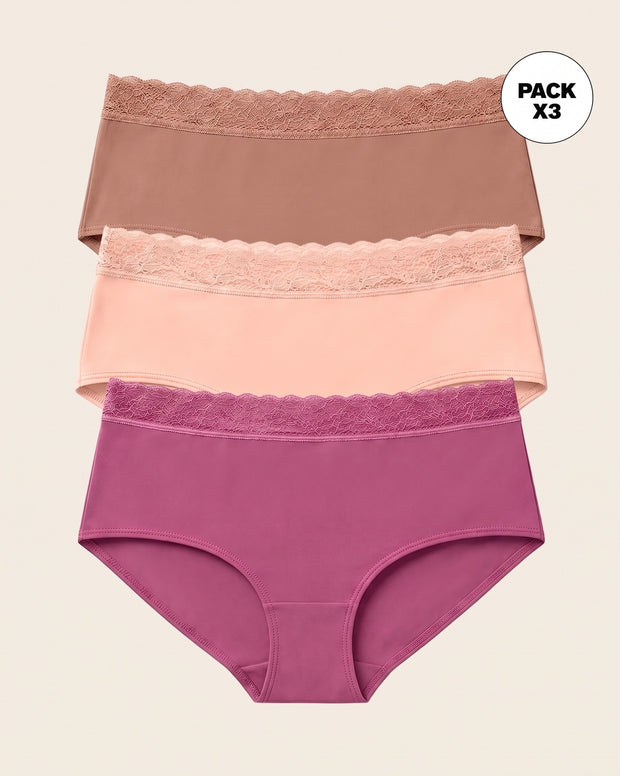Paquete x3 panties estilo hípster total comodidad