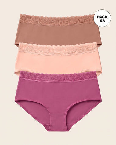 Paquete x3 panties estilo hípster total comodidad#color_s19-cafe-medio-durazno-rojo-violeta