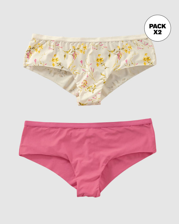 Paquete x 2 panties cacheteros ultralivianos y suaves#color_s06-estampado-botanico-rosado