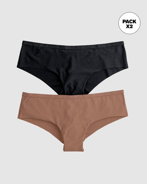 Paquete x 2 panties cacheteros ultralivianos y suaves#color_s11-cafe-medio-negro