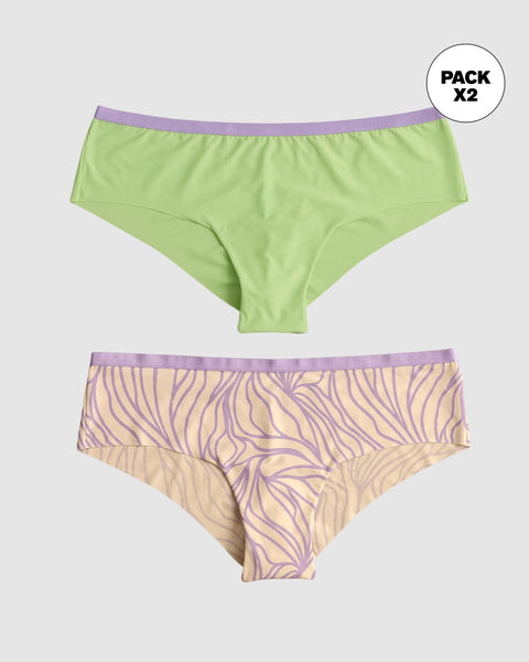 Paquete x 2 panties cacheteros ultralivianos y suaves#color_s12-estampado-verde