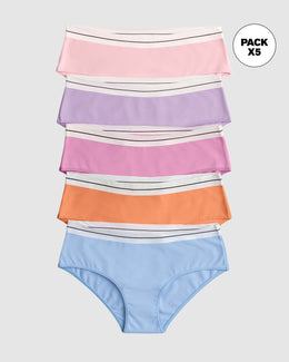 Paquete x 5 panties estilo hipster#color_s10-naranja-rosa-medio-rosado-azul-lila