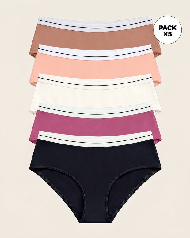 Paquete x 5 panties estilo hípster