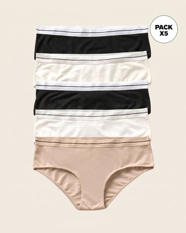 Paquete x 5 panties estilo hipster#color_s12-perla-negro-cafe-claro