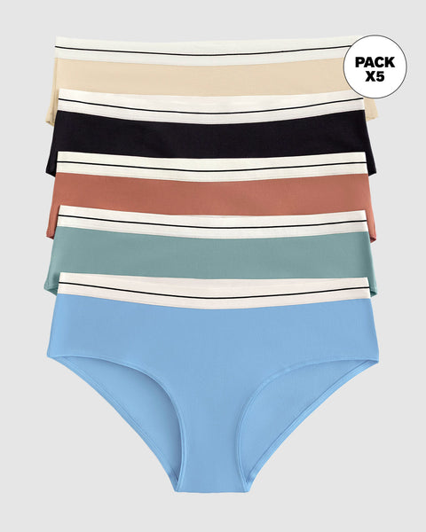 Paquete x 5 panties estilo hípster#color_s18-verde-azul-terracota-vainilla-negro