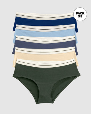 Paquete x 5 panties estilo hípster#color_s19-marfil-verde-azul-grisaceo-azul-claro