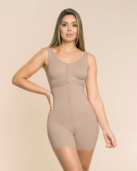 Faja body de control fuerte + brasier incorporado + efecto levanta cola#color_802-cafe-claro