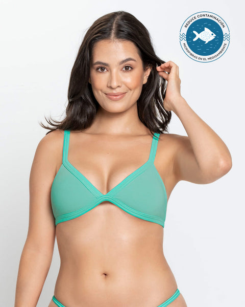 Top de bikini elaborado con nylon reciclado#color_672-verde