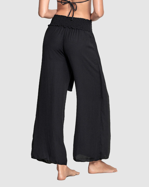 Pantalón playero tipo lino anudable en el frente
