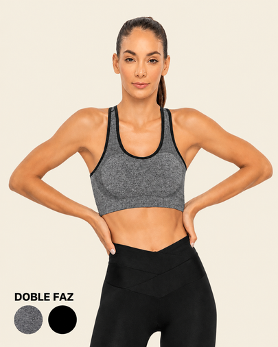 Top sin costuras doble faz con soporte medio de busto#color_717-gris-jaspe