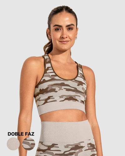 Top deportivo sin costuras doble faz#color_167-camuflado-cafe